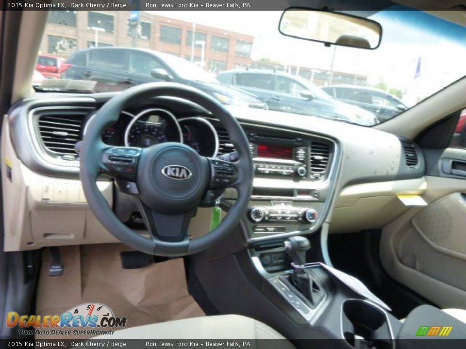 2015 Kia Optima LX Dark Cherry / Beige Photo #14