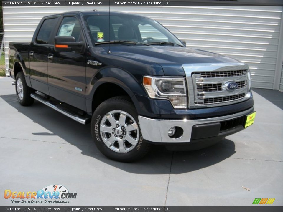 2014 Ford F150 XLT SuperCrew Blue Jeans / Steel Grey Photo #1