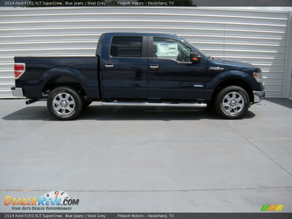 2014 Ford F150 XLT SuperCrew Blue Jeans / Steel Grey Photo #3