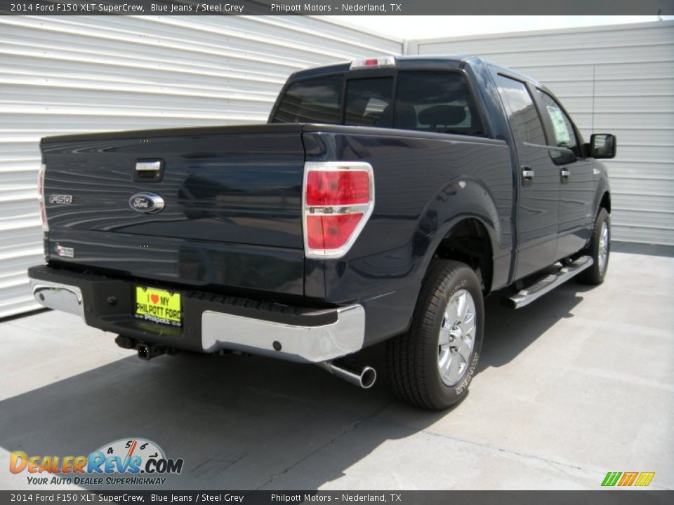 2014 Ford F150 XLT SuperCrew Blue Jeans / Steel Grey Photo #4