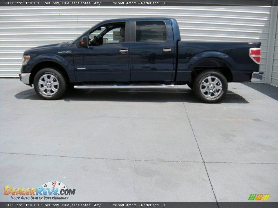 2014 Ford F150 XLT SuperCrew Blue Jeans / Steel Grey Photo #6