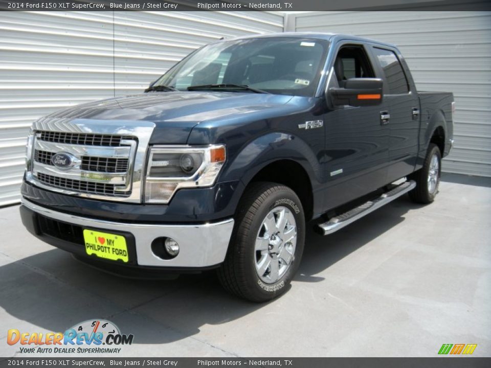 2014 Ford F150 XLT SuperCrew Blue Jeans / Steel Grey Photo #7