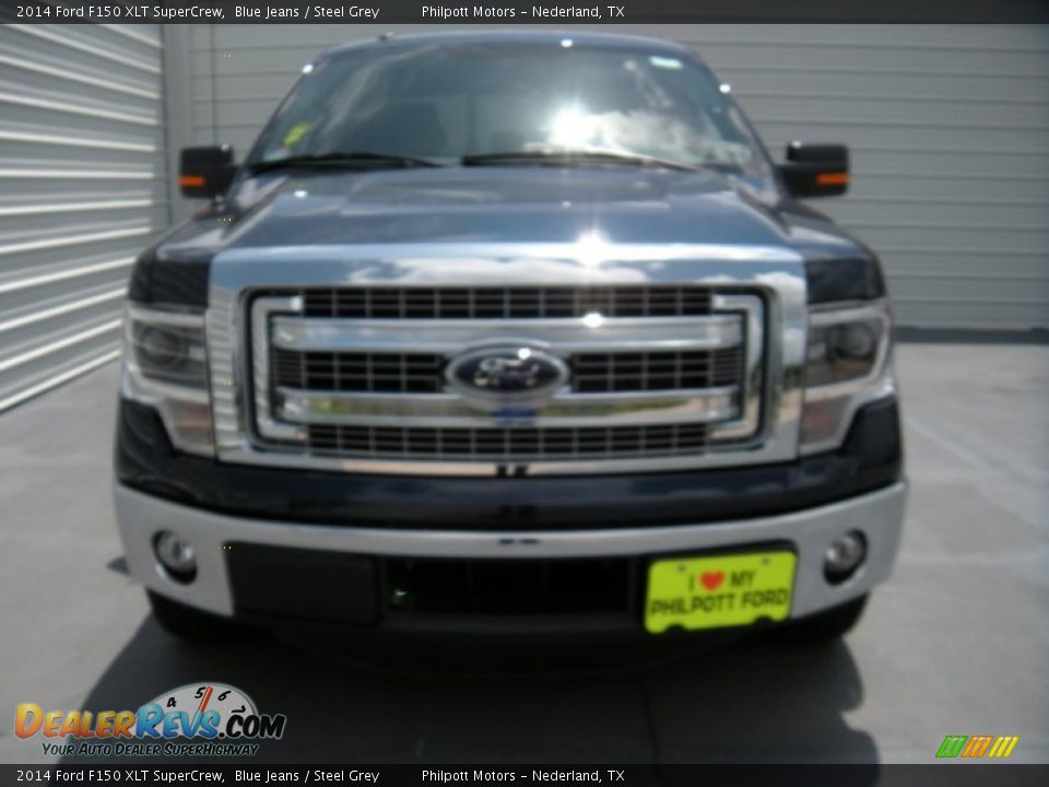 2014 Ford F150 XLT SuperCrew Blue Jeans / Steel Grey Photo #8