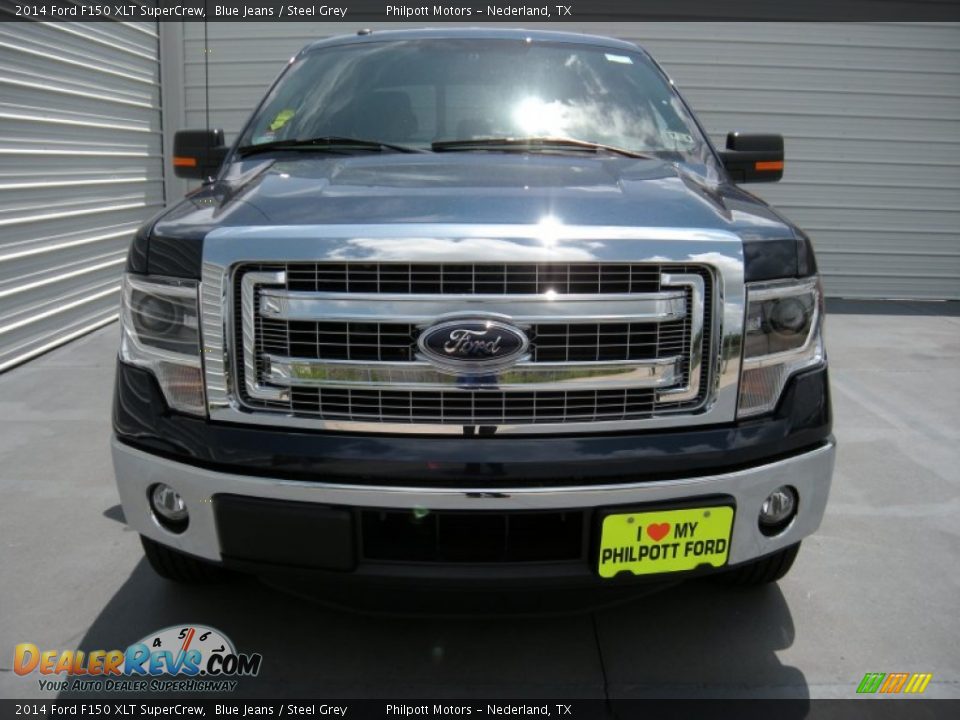 2014 Ford F150 XLT SuperCrew Blue Jeans / Steel Grey Photo #9