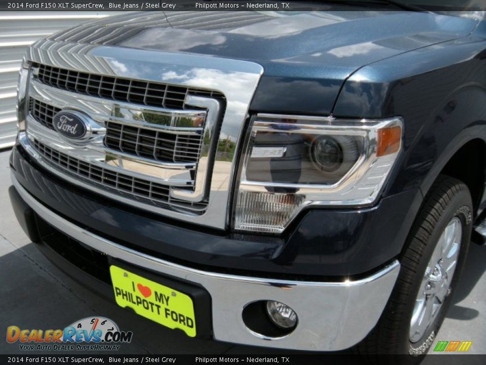 2014 Ford F150 XLT SuperCrew Blue Jeans / Steel Grey Photo #11