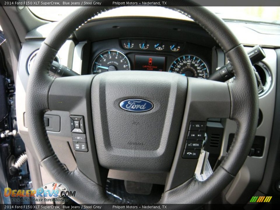 2014 Ford F150 XLT SuperCrew Blue Jeans / Steel Grey Photo #35