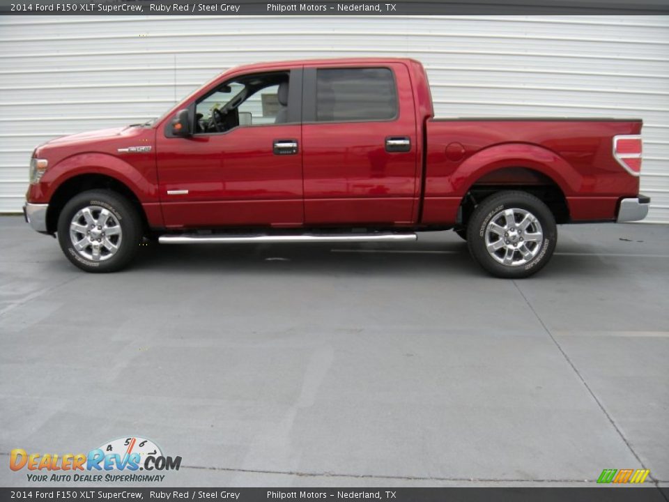 2014 Ford F150 XLT SuperCrew Ruby Red / Steel Grey Photo #6