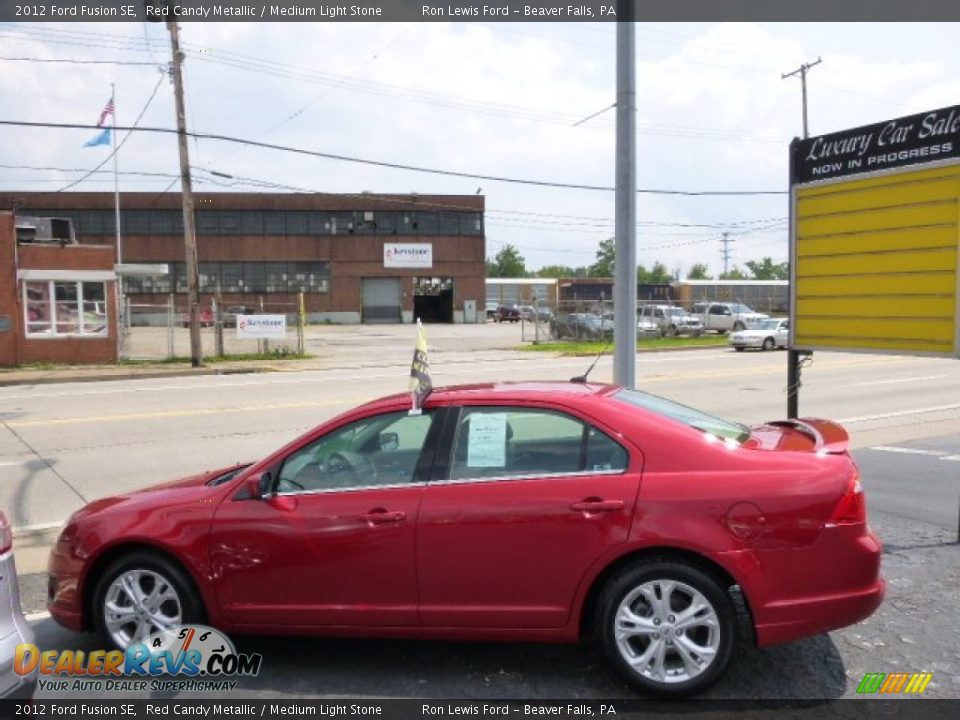 2012 Ford Fusion SE Red Candy Metallic / Medium Light Stone Photo #5