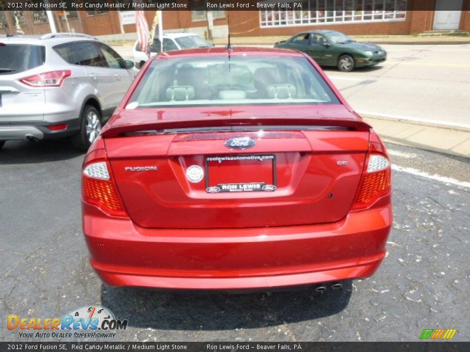 2012 Ford Fusion SE Red Candy Metallic / Medium Light Stone Photo #7