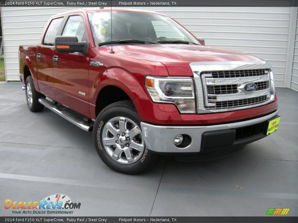 2014 Ford F150 XLT SuperCrew Ruby Red / Steel Grey Photo #1