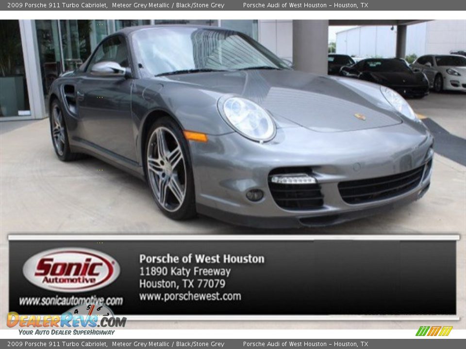 2009 Porsche 911 Turbo Cabriolet Meteor Grey Metallic / Black/Stone Grey Photo #1