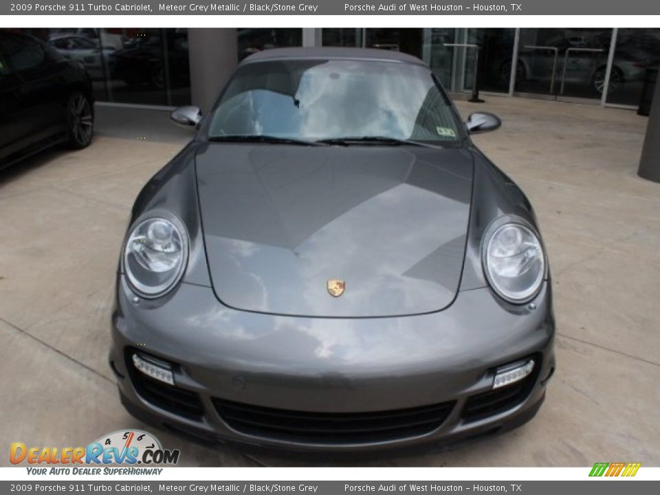 2009 Porsche 911 Turbo Cabriolet Meteor Grey Metallic / Black/Stone Grey Photo #2