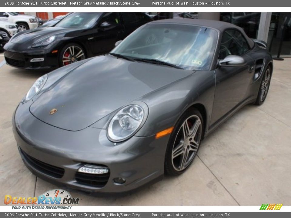 2009 Porsche 911 Turbo Cabriolet Meteor Grey Metallic / Black/Stone Grey Photo #3
