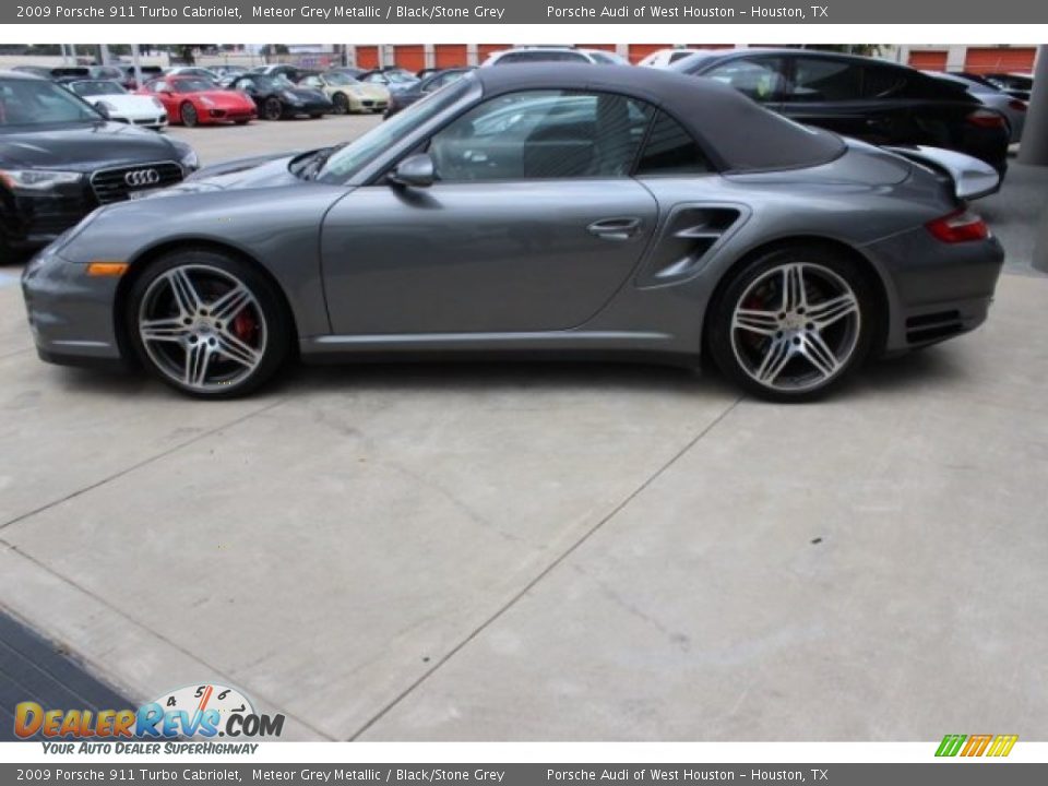 2009 Porsche 911 Turbo Cabriolet Meteor Grey Metallic / Black/Stone Grey Photo #4