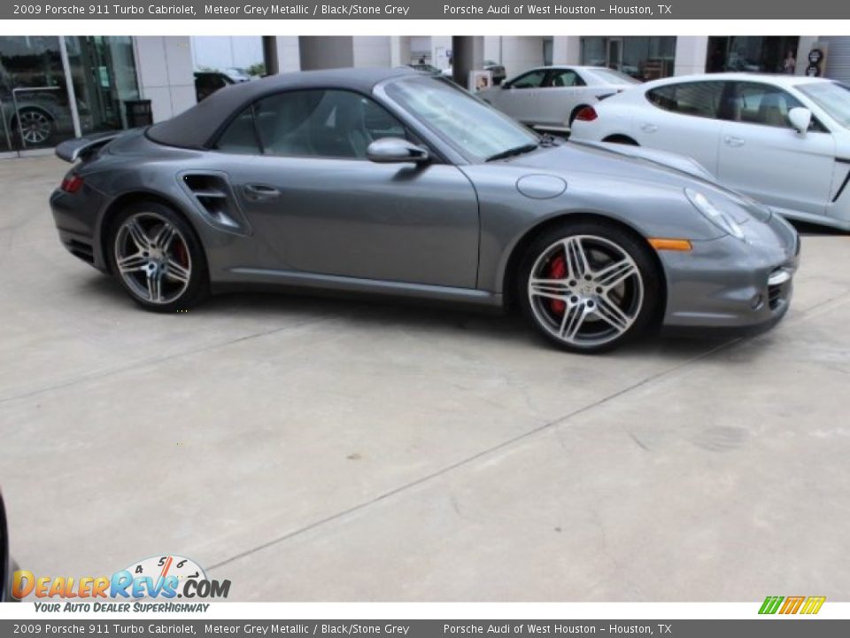 2009 Porsche 911 Turbo Cabriolet Meteor Grey Metallic / Black/Stone Grey Photo #8