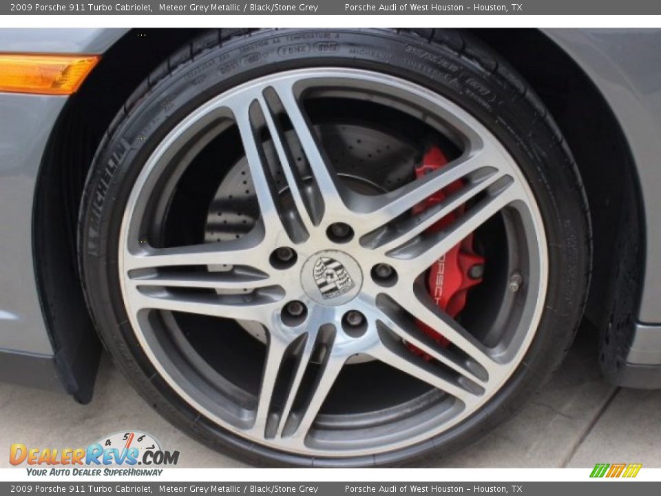 2009 Porsche 911 Turbo Cabriolet Meteor Grey Metallic / Black/Stone Grey Photo #12