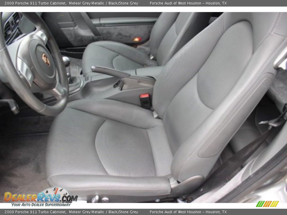 2009 Porsche 911 Turbo Cabriolet Meteor Grey Metallic / Black/Stone Grey Photo #17