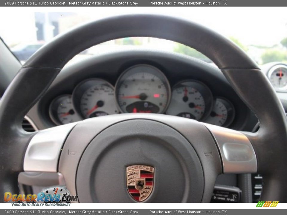 2009 Porsche 911 Turbo Cabriolet Meteor Grey Metallic / Black/Stone Grey Photo #28