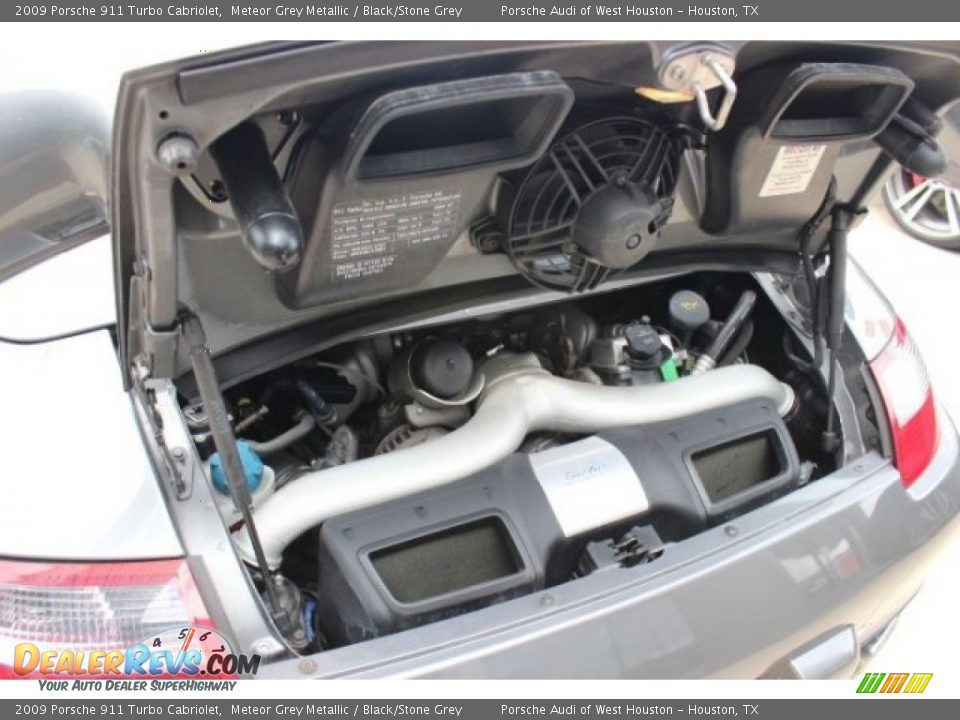 2009 Porsche 911 Turbo Cabriolet Meteor Grey Metallic / Black/Stone Grey Photo #31