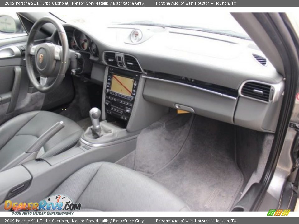 2009 Porsche 911 Turbo Cabriolet Meteor Grey Metallic / Black/Stone Grey Photo #34