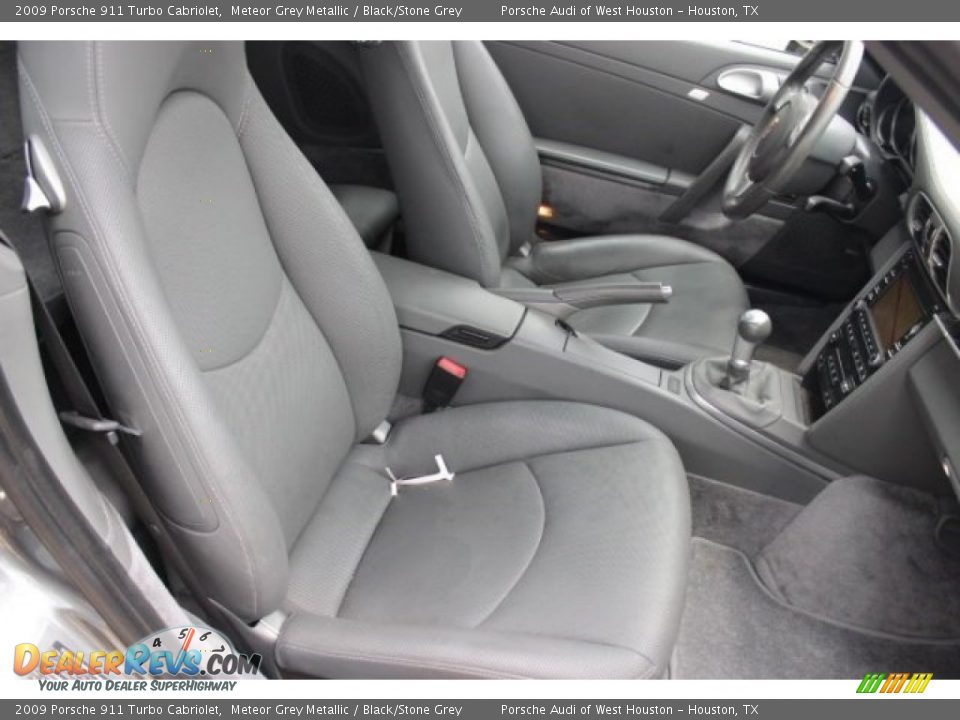2009 Porsche 911 Turbo Cabriolet Meteor Grey Metallic / Black/Stone Grey Photo #35