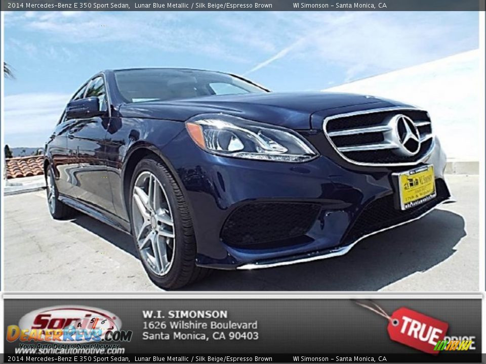 2014 Mercedes-Benz E 350 Sport Sedan Lunar Blue Metallic / Silk Beige/Espresso Brown Photo #1