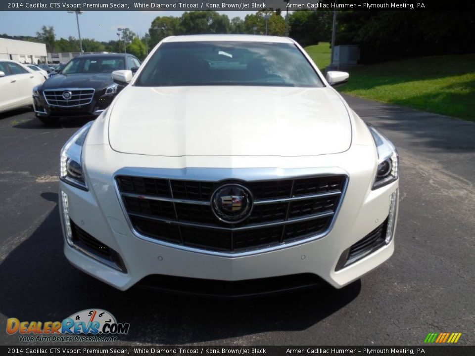 2014 Cadillac CTS Vsport Premium Sedan White Diamond Tricoat / Kona Brown/Jet Black Photo #2