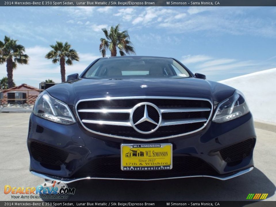 2014 Mercedes-Benz E 350 Sport Sedan Lunar Blue Metallic / Silk Beige/Espresso Brown Photo #2