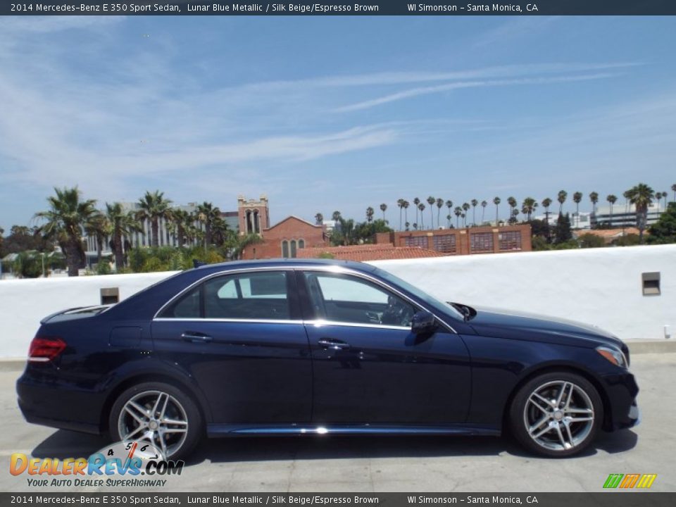 2014 Mercedes-Benz E 350 Sport Sedan Lunar Blue Metallic / Silk Beige/Espresso Brown Photo #3