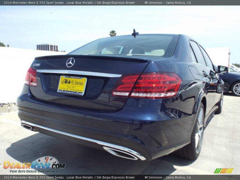 2014 Mercedes-Benz E 350 Sport Sedan Lunar Blue Metallic / Silk Beige/Espresso Brown Photo #4
