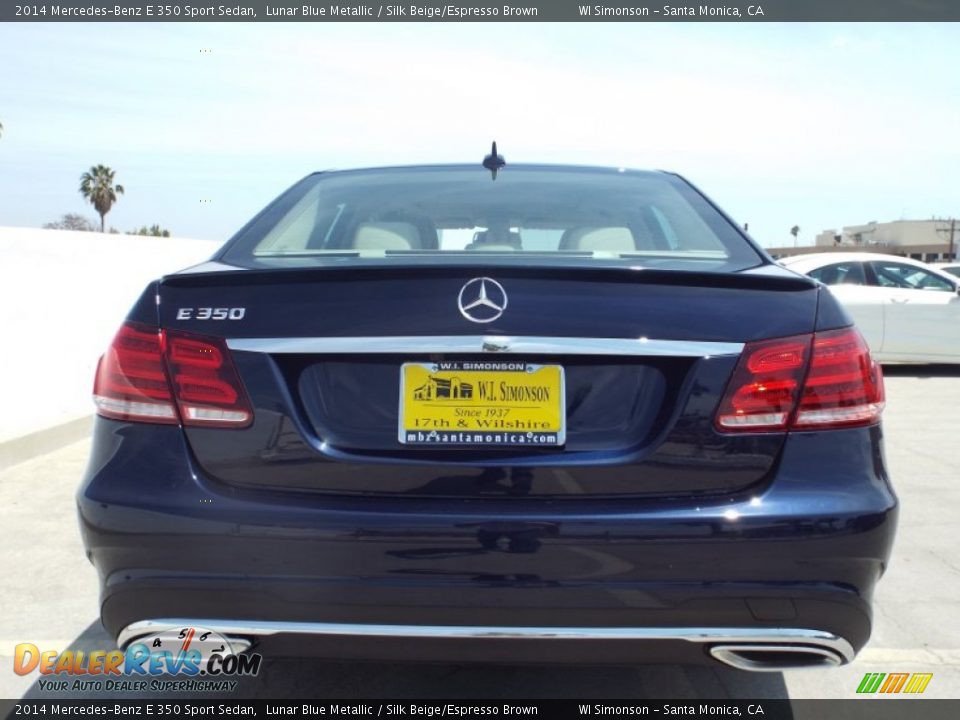 2014 Mercedes-Benz E 350 Sport Sedan Lunar Blue Metallic / Silk Beige/Espresso Brown Photo #5