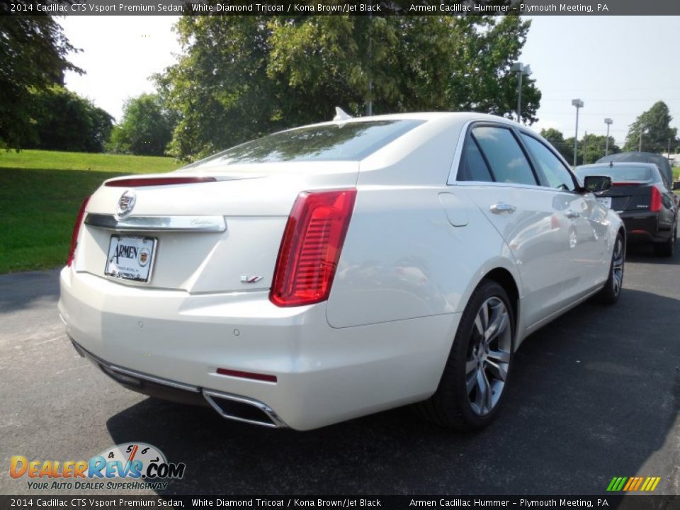 2014 Cadillac CTS Vsport Premium Sedan White Diamond Tricoat / Kona Brown/Jet Black Photo #5