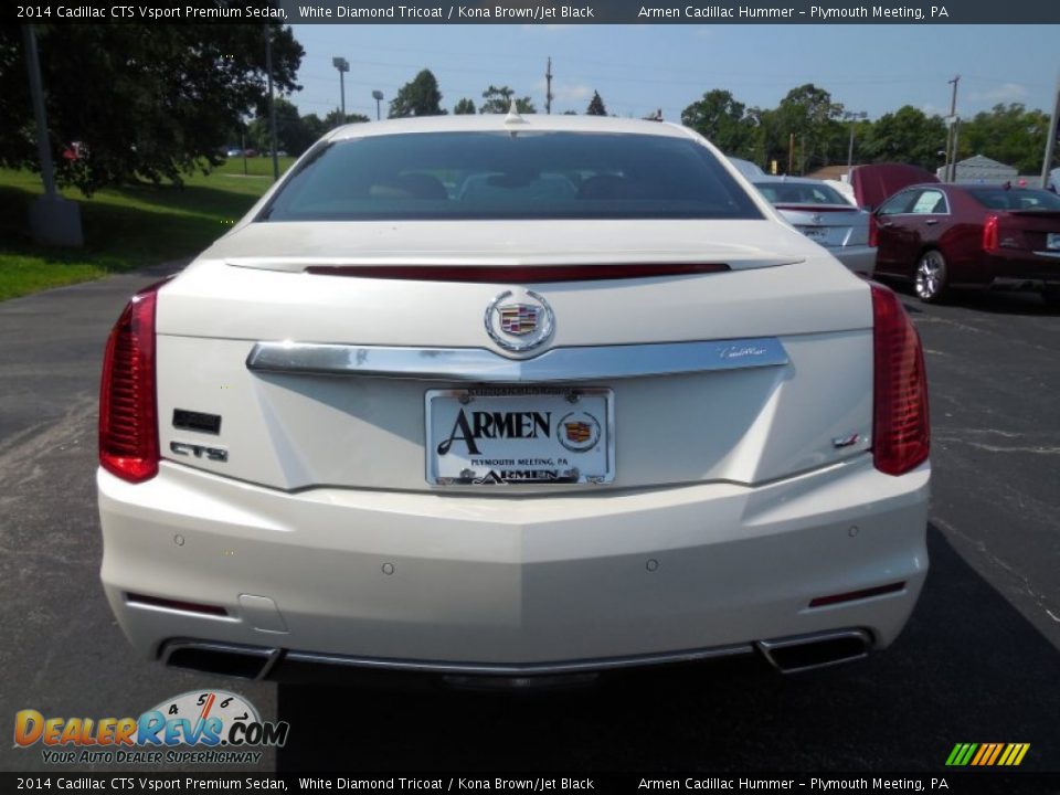 2014 Cadillac CTS Vsport Premium Sedan White Diamond Tricoat / Kona Brown/Jet Black Photo #6