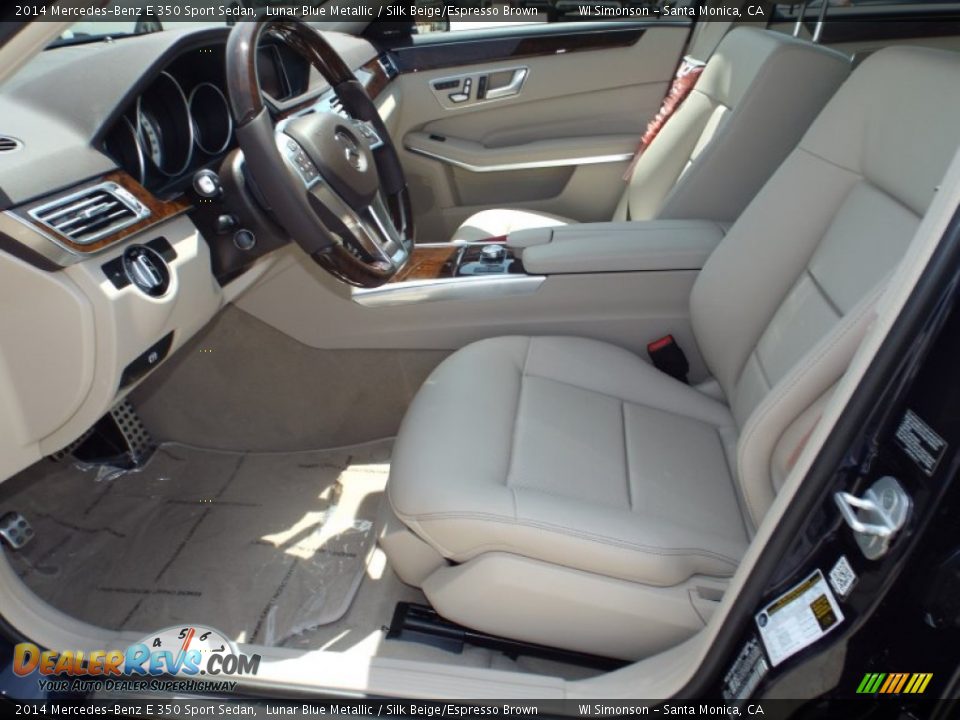 2014 Mercedes-Benz E 350 Sport Sedan Lunar Blue Metallic / Silk Beige/Espresso Brown Photo #7