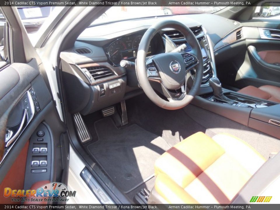 2014 Cadillac CTS Vsport Premium Sedan White Diamond Tricoat / Kona Brown/Jet Black Photo #7