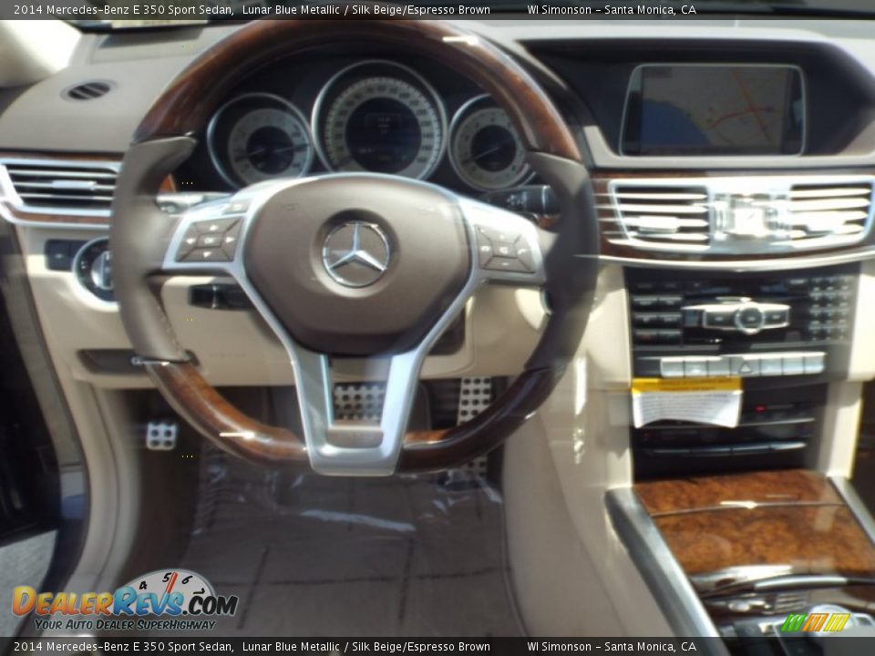 2014 Mercedes-Benz E 350 Sport Sedan Lunar Blue Metallic / Silk Beige/Espresso Brown Photo #9