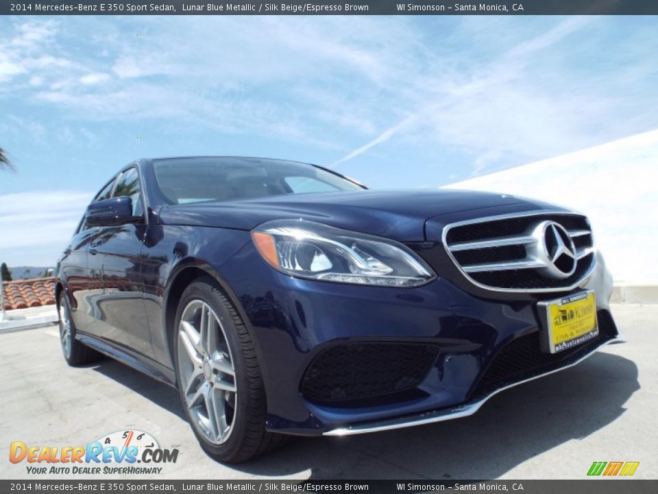 2014 Mercedes-Benz E 350 Sport Sedan Lunar Blue Metallic / Silk Beige/Espresso Brown Photo #11
