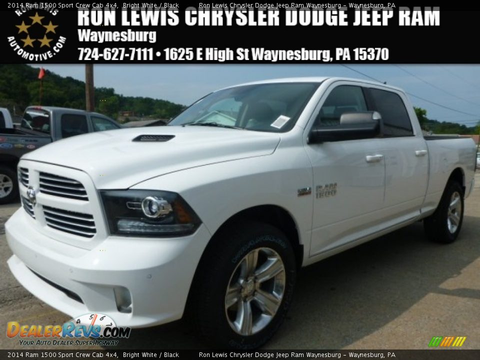 2014 Ram 1500 Sport Crew Cab 4x4 Bright White / Black Photo #1