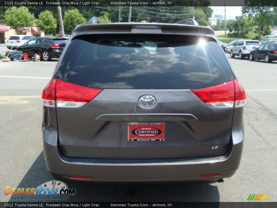 2012 Toyota Sienna LE Predawn Gray Mica / Light Gray Photo #5
