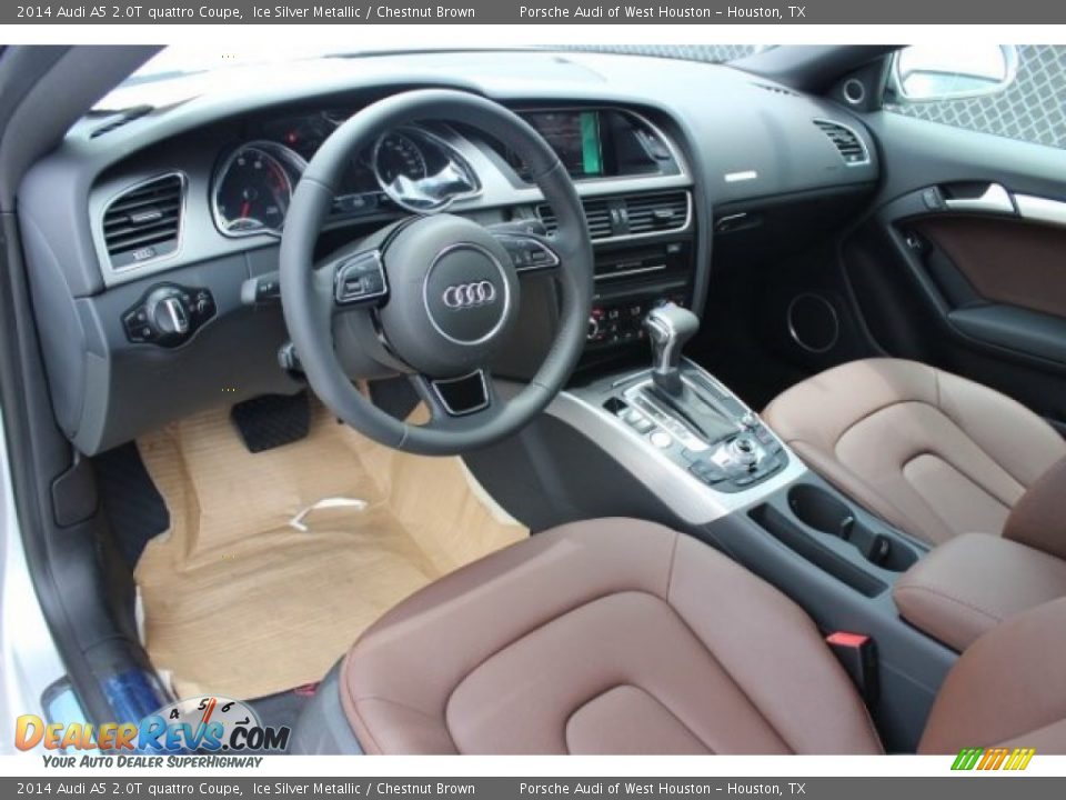 2014 Audi A5 2.0T quattro Coupe Ice Silver Metallic / Chestnut Brown Photo #10