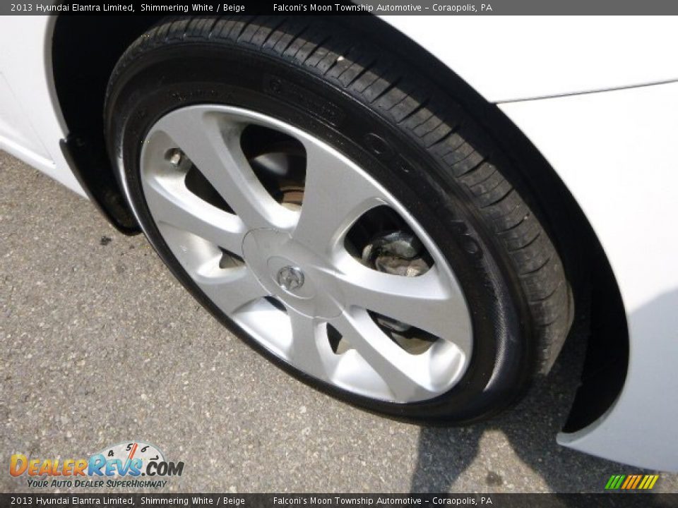 2013 Hyundai Elantra Limited Shimmering White / Beige Photo #9