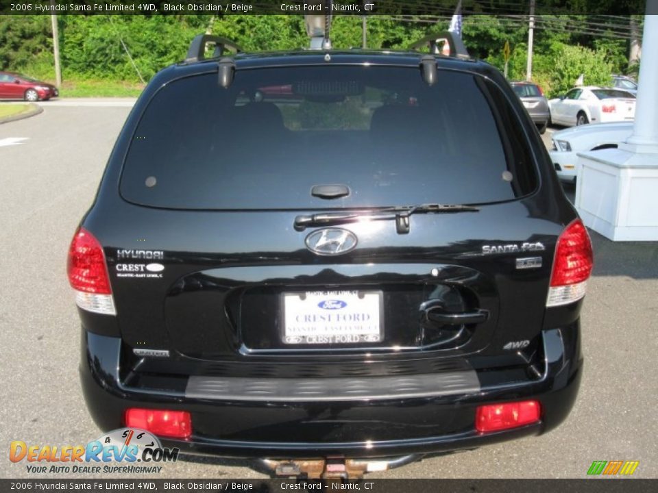 2006 Hyundai Santa Fe Limited 4WD Black Obsidian / Beige Photo #6