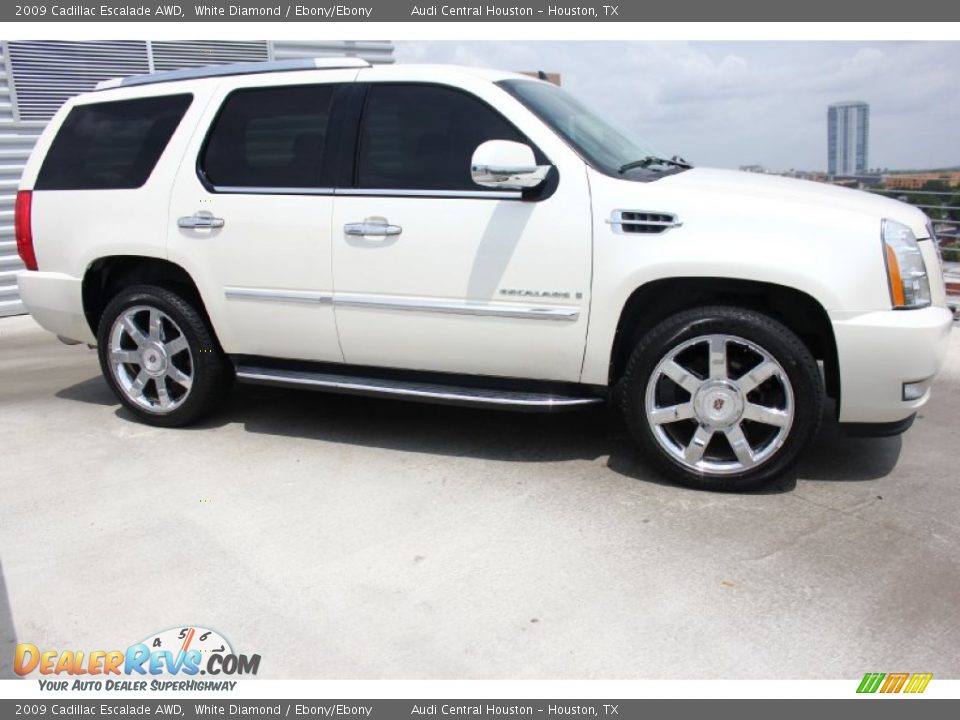 2009 Cadillac Escalade AWD White Diamond / Ebony/Ebony Photo #9