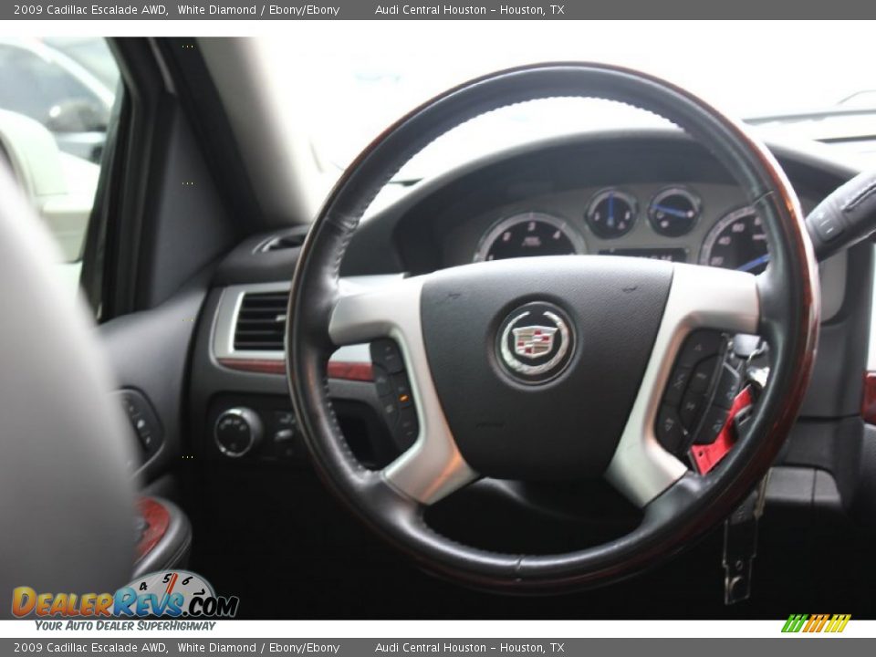 2009 Cadillac Escalade AWD White Diamond / Ebony/Ebony Photo #35
