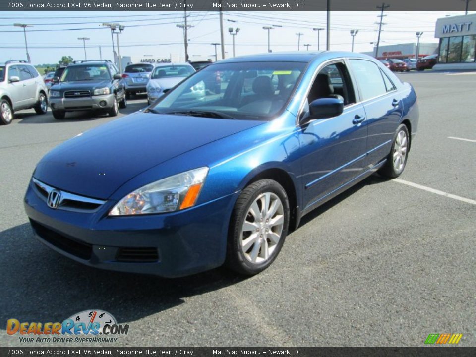 2006 Honda Accord EX-L V6 Sedan Sapphire Blue Pearl / Gray Photo #2