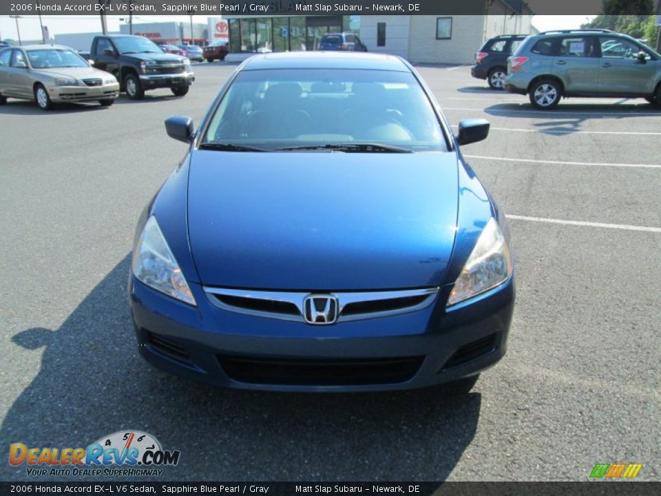 2006 Honda Accord EX-L V6 Sedan Sapphire Blue Pearl / Gray Photo #3