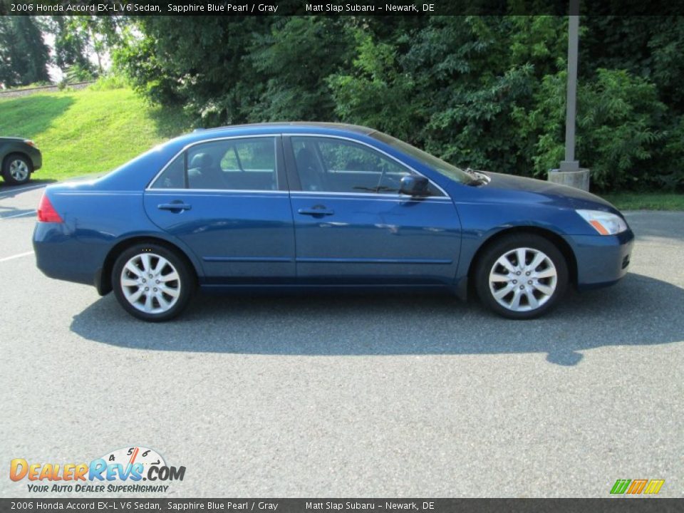 2006 Honda Accord EX-L V6 Sedan Sapphire Blue Pearl / Gray Photo #5