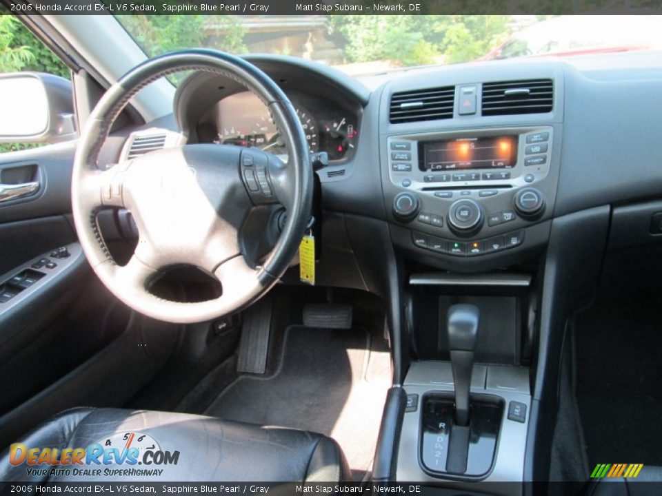 2006 Honda Accord EX-L V6 Sedan Sapphire Blue Pearl / Gray Photo #16