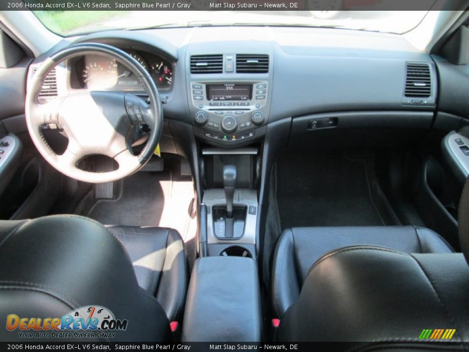 2006 Honda Accord EX-L V6 Sedan Sapphire Blue Pearl / Gray Photo #24