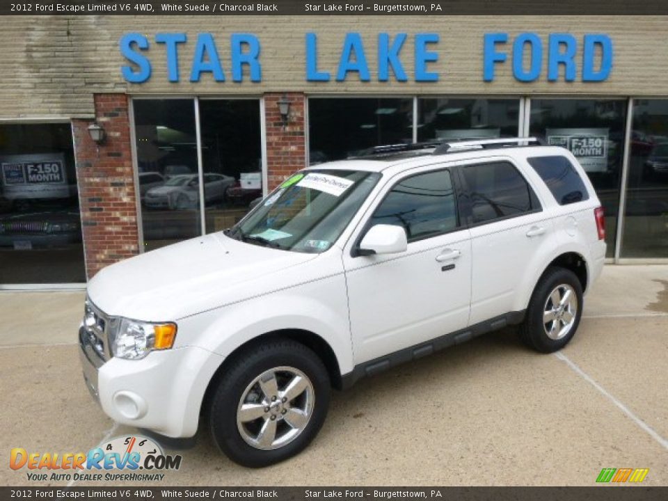 2012 Ford Escape Limited V6 4WD White Suede / Charcoal Black Photo #1